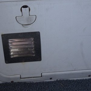 ventilation to each locker under splash well.  Solar vent over port aft deck to ensure constant air circulation