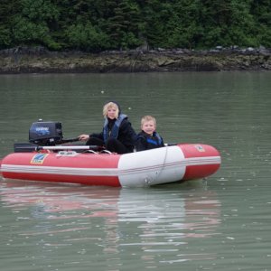 Isabelle (9) and Gabriel (7) running the Zodiake solo for the first time.