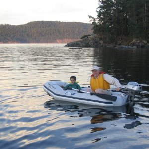 Guppy with her 2 hp Honda motor attached.