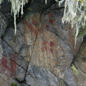 Pictograph. You can see the hand and forearm in the bottom left of this picture.