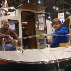 Media 'Looks like the crew of the KIM CHRISTINE on board a Ranger Tug. Oh, oh!' in album 'Joe (R-MATEY) 
& Jon (C-LOU)...
This could be Jon's next boat but Cynthia doesn't know it yet...LOL'