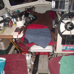 Deluxe sleeping accomodation aboard C-Pup16 (okay... it's the steerage section cheap seats!)