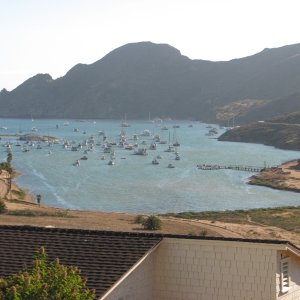 View of Cat Harbor on backside of Isthmus from Banning House