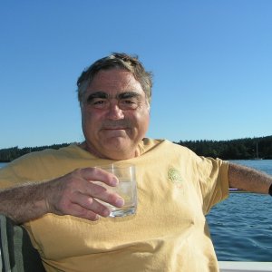 (Pat Anderson) Pat - First Official Sundowner in Cockpit of New Daydream, Blind Island
