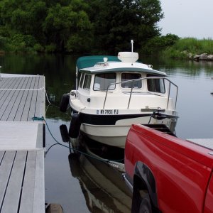 Floating Off Trailer at Home Launch, Golden Hill SP, L. Ontario