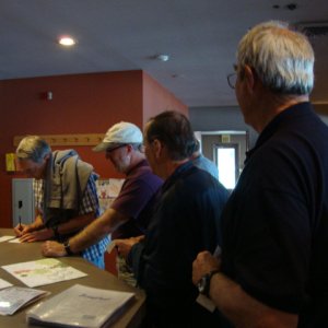 Almost out the door at
the Bayside Cafe