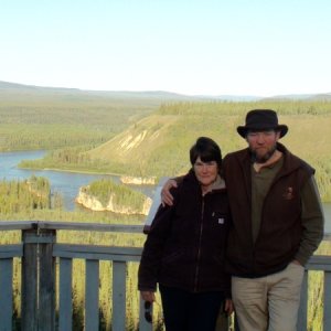 Media 'On the road trip home on a over look of the Yukon River Five Finger Rapids' in album 'Louie & Jay at Chilcoot trailhead, start of the long walk to the head of the Yukon River for the 1898 gold rush'