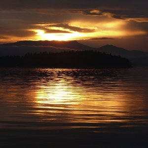 Sunset from Galiano Island anchorage 9/10