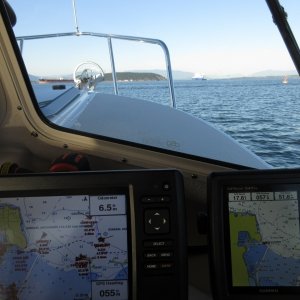 Leaving Cap Sante Saturday night after provisioning for our impromptu CBGT