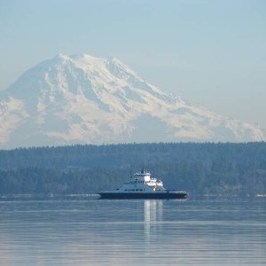 A perfect winter day on the water. 
Anderson Island Ferry