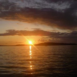 Sunset over McNeil Island