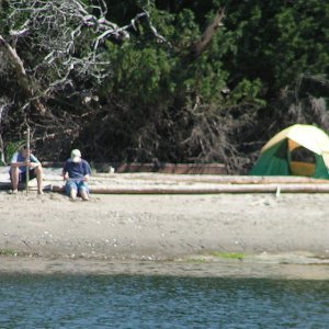 Media '(Pat Anderson) Austin and Friend Jared Camped on the Beach at Cabbage Island' in album '(Pat Anderson) Blind Island Marine State Park (San Juans, off Shaw Island)'