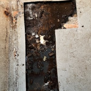 Hole widened.  All water dissolved balsa.