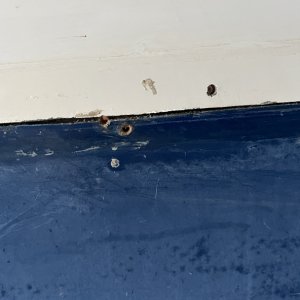 Media 'more holes under rub rail.  Like this the whole way.' in album 'Seats leaving the boat.'