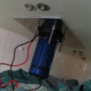 windlass motor showing aluminum backing plate