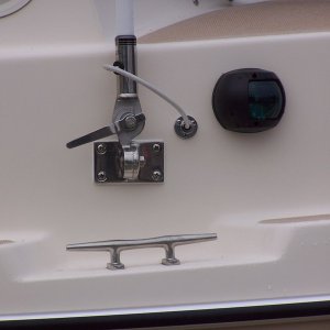 Antenna mount. Washer needed to put coax directly forward.