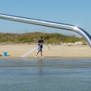 Cast Netting for live bailt at Cape Look out