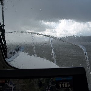 Media 'The group heads for Rio Vista in a hailstorm.  We were warm and dry.' in album 'Rio Vista Marina - Our Starting Point'