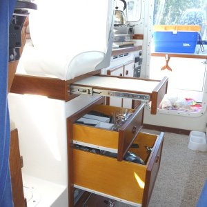 Media '20. Cabinets  Installed' in album '1. Rough Opening with backing in place to fasten drawer box to.'