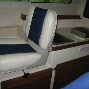Media 'Finished Helm and Galley' in album '25' Cruiser bow with windlass and drop bow roller'