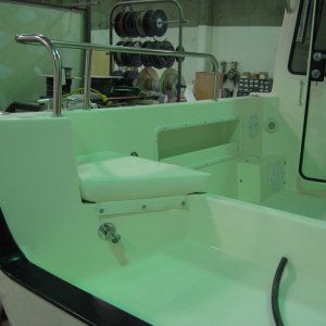 Media 'Cockpit Railing and Seating' in album '25' Cruiser bow with windlass and drop bow roller'