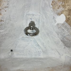 Media 'layers of glass and epoxy followed by epoxy paint (light coat on the inside of the drain as well)' in album 'weight of battery had fatigued fiberglass which de-laminated'