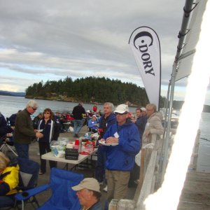 C-Dory factory banner 
in the background