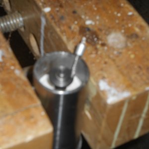 Media 'I store the expansion pin, when not in use, in a 1/4" hole drilled into a Starboard plug glued into the top of the lower mast.' in album 'The boom makes easy work of lifting the dinghy on and off the roof.  I can also swing items across the gunnel to and from the dinghy.'