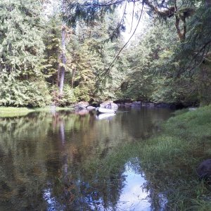 We tried to time our anchorages so that a high tide would allow us to investigate nearby creeks and rivers, sometimes for several miles.