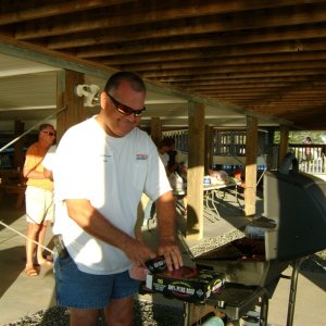 Larry hard at work