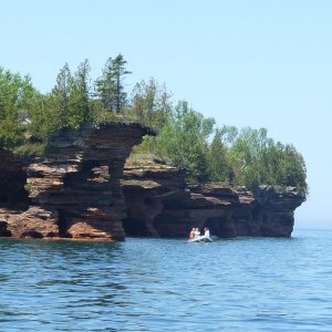 Sea caves at Devil's Island
