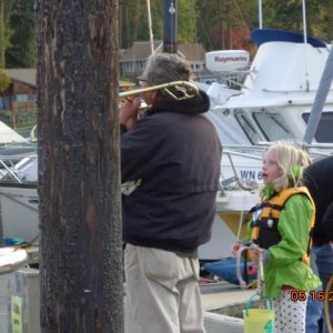 May 2015 - Friday Harbor
Aven watching Roger playing taps Saturday evening