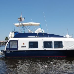 Cruising Boat on the ball in Naples Bay