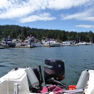 Media 'Leaving Port Browning marina well stocked for the next few days at least.' in album 'Early Sunday morning - rafted up with Susan and Tom in their 27'