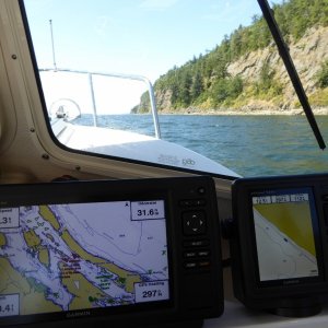 The cliffs on the west side of Galiano and Valdes islands are massive and picturesque