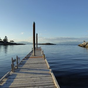 Schooner Cove dock gives a great view of the Strait, to determin when to make the next leg, either cointinuing up along the West side or crossing over to the mainlaind side behind Texada Island