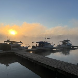 Media 'Foggy Sunrise at the Lenoir City Park Dock' in album 'Cave in the Rock Ferry'