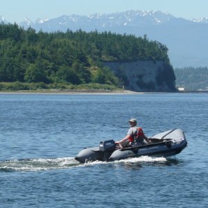 Boat #9 (2006-2008): 1980 Zodiac GR 13' cruising near Fort Flagler state park on Marrowstone Island