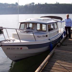 Mary Ellen with her boat