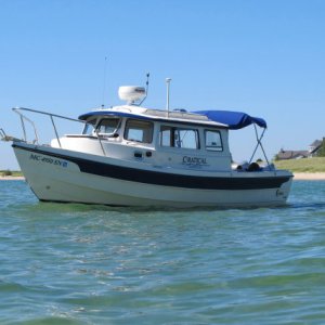 On the hook in Lake Michigan outside of Ludington Harbor