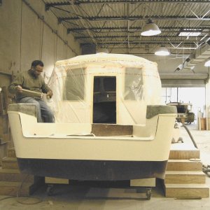 (Pat Anderson) 4-1-05 In the sand shop, getting ready to spray the interior