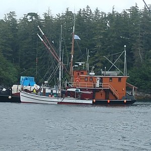 ancient tender still working on the coast