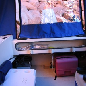 Inside with camper on