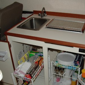 Scooter- storage under galley area