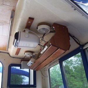 Port side looking back, overhead rack