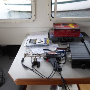 Second project of the weekend - permanently soldering up the connections for the NMEA 0183 data on the 2 VHFs and the Garmin.