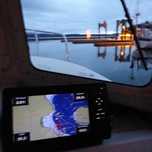 Leaving the dock before sunrise on Monday morning