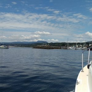 Media 'Approaching Powell River marina.' in album 'New (to me)2015 GMC Sierra Duramax parked at Egmont BC. Juno is keeping watch.'