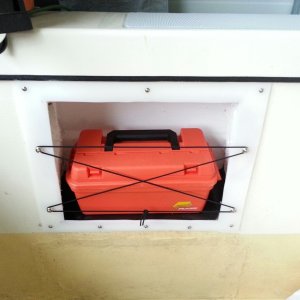 Thats better and a good home for our ditch box plus a tackle box on top later