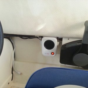 AC powered heater for tiny 19 cabin. will add one to cockpit later when canvas is ready